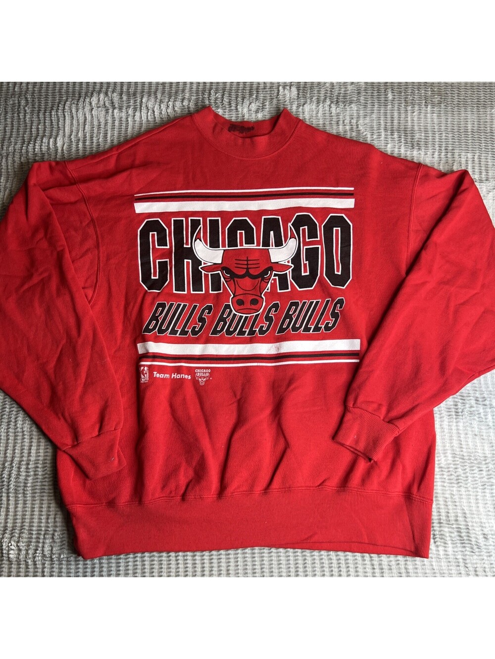 Vintage Rare Chicago Bulls Sweatshirt Size Xl ~ True Vintage Wear ~ Please Read